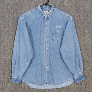 Vintage 90s County Seat Shirt Men XL Blue Denim Long Sleeve Button Down Outdoors
